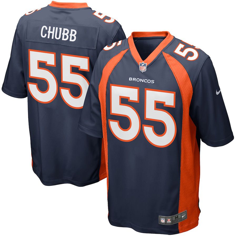 Men Denver Broncos #55 Bradley Chubb Nike Navy Game NFL Jersey->denver broncos->NFL Jersey